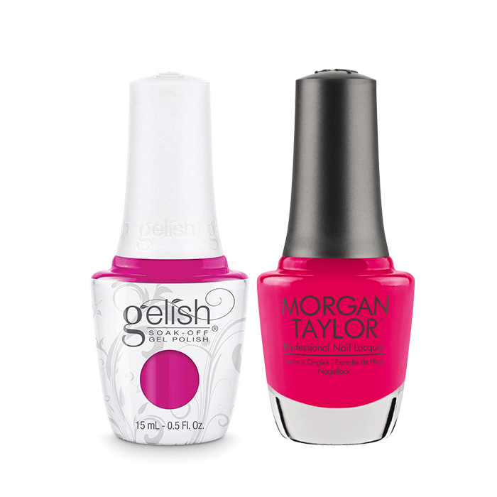 Gelish Gel Polish & Morgan Taylor Nail Lacquer, Pop-arazzi Pose, 0.5oz, 1110181 + 50181 KK0907