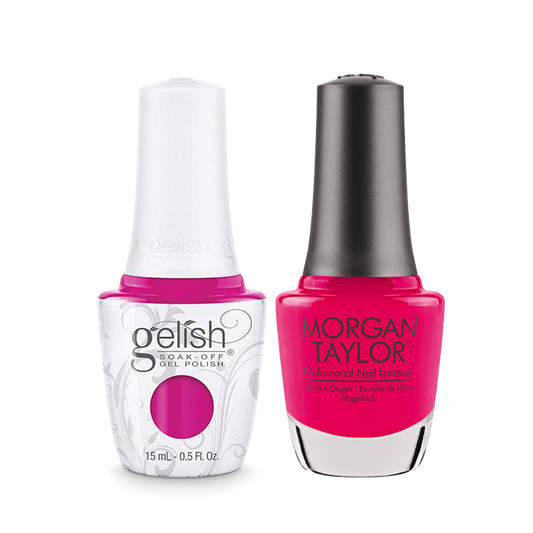 Gelish Gel Polish & Morgan Taylor Nail Lacquer, Pop-arazzi Pose, 0.5oz, 1110181 + 50181 KK0907