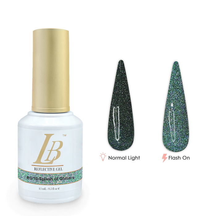 iGel LB Reflective Gel Polish, RG10, Splash Of Glitters, 0.6oz