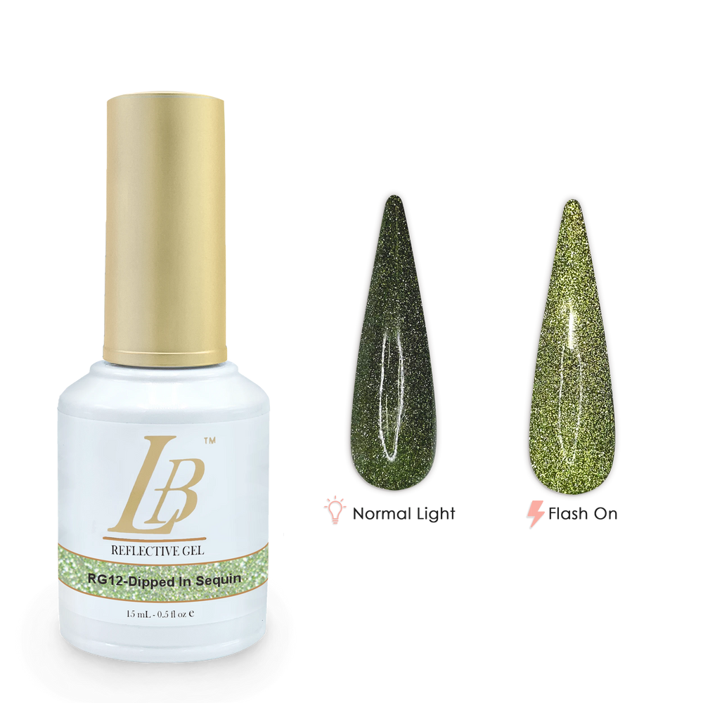 iGel LB Reflective Gel Polish, RG12, Dipped In Sequin, 0.6oz