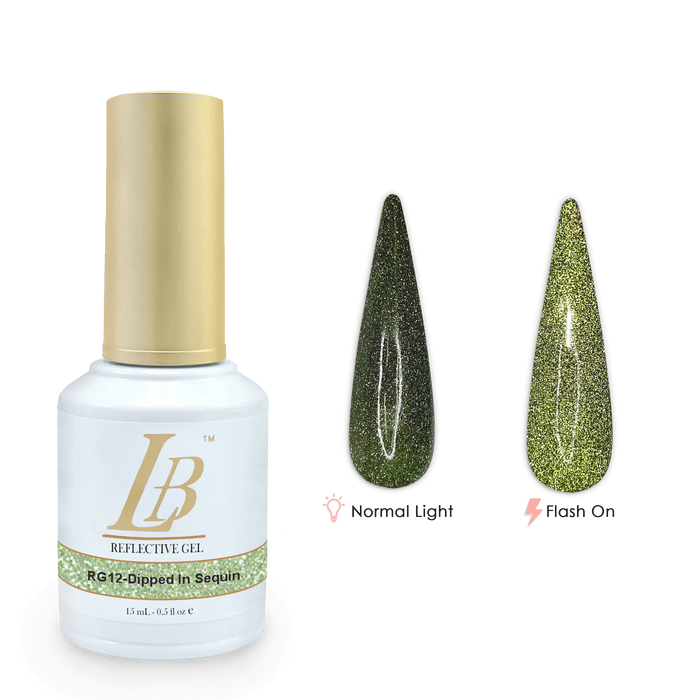 iGel LB Reflective Gel Polish, RG12, Dipped In Sequin, 0.6oz