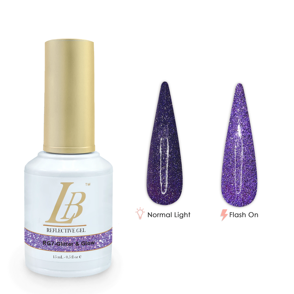 iGel LB Reflective Gel Polish, RG07, Glitter & Glow, 0.6oz