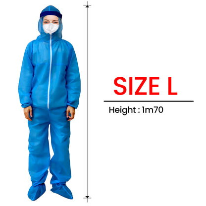 Protective Body Suit, BLUE, Size L (Packing: 50 pcs/case)