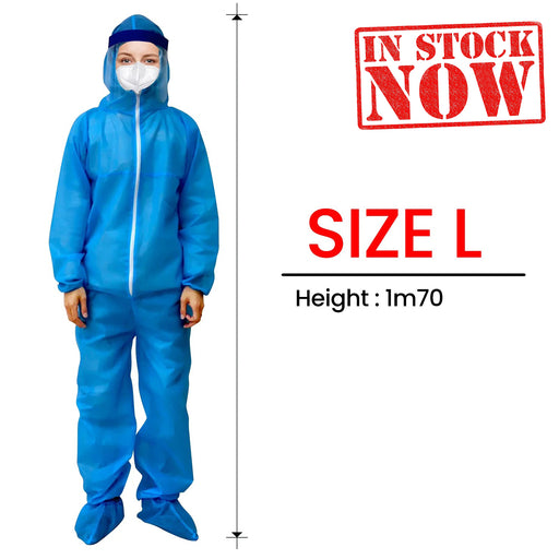 Protective Body Suit, BLUE, Size L (Packing: 50 pcs/case)