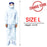 Protective Body Suit, WHITE, Size L (Packing: 50 pcs/case)
