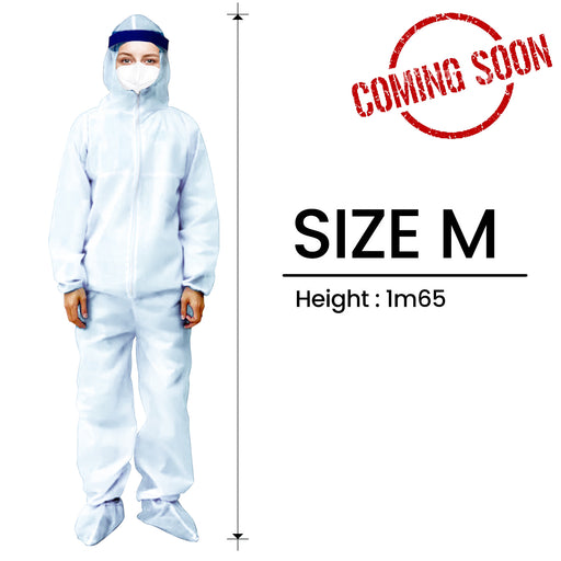Protective Body Suit, WHITE, Size M (Packing: 50 pcs/case)