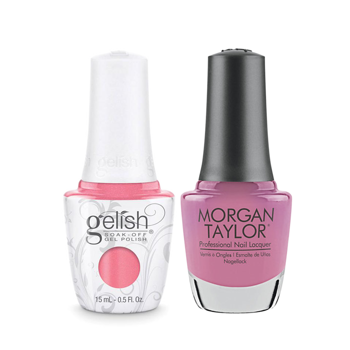 Gelish Gel Polish & Morgan Taylor Nail Lacquer, Rose-y Cheeks , 0.5oz, 1100029+ 50196