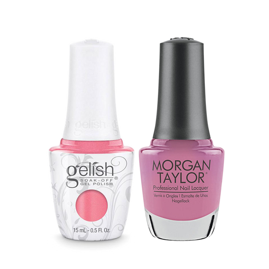 Gelish Gel Polish & Morgan Taylor Nail Lacquer, Rose-y Cheeks , 0.5oz, 1100029+ 50196