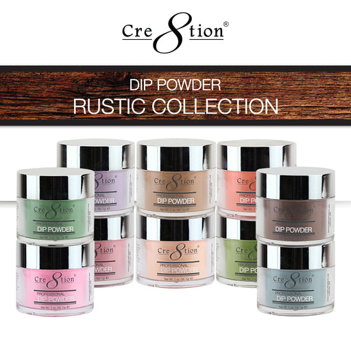 Cre8tion Dipping Powder, Rustic Collection, 1.7oz, Full line of 45 colors (from RC01 to RC45) KK1022