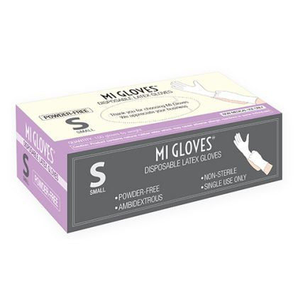 Mi Latex Gloves, Powder-Free, 18807, Size S KK1221