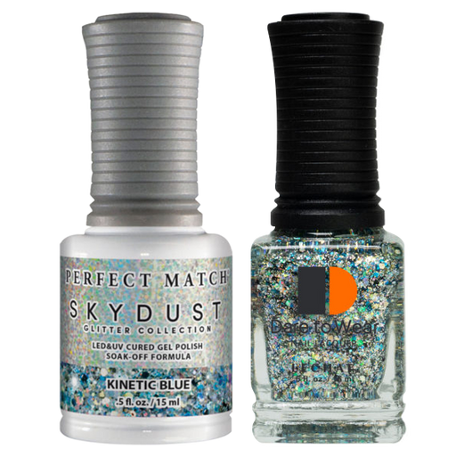 LeChat Perfect Match Nail Lacquer And Gel Polish, SKY DUST Collection, SD02, Kinetic Blue, 0.5oz