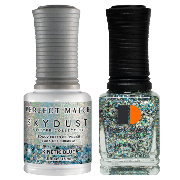 LeChat Perfect Match Nail Lacquer And Gel Polish, SKY DUST Collection, SD02, Kinetic Blue, 0.5oz