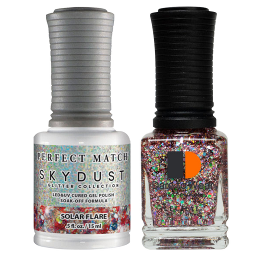 LeChat Perfect Match Nail Lacquer And Gel Polish, SKY DUST Collection, SD03, Solar Flare, 0.5oz