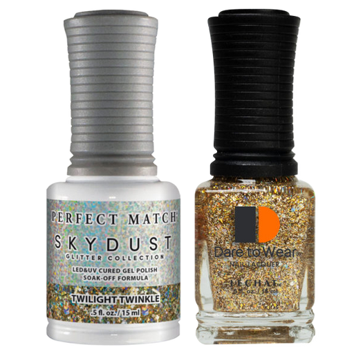 LeChat Perfect Match Nail Lacquer And Gel Polish, SKY DUST Collection, SD08, Twilight Twinkle, 0.5oz