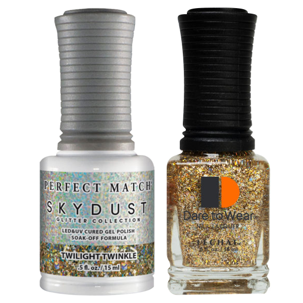 LeChat Perfect Match Nail Lacquer And Gel Polish, SKY DUST Collection, SD08, Twilight Twinkle, 0.5oz