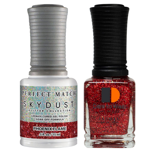 LeChat Perfect Match Nail Lacquer And Gel Polish, SKY DUST Collection, SD10, Phoenix Flame, 0.5oz
