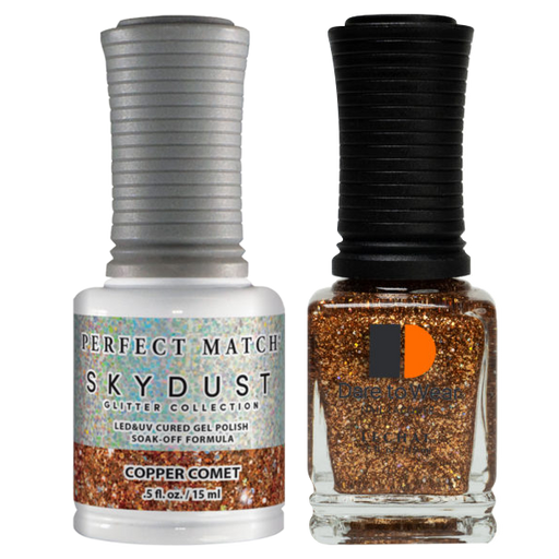 LeChat Perfect Match Nail Lacquer And Gel Polish, SKY DUST Collection, SD11, Copper Comet, 0.5oz
