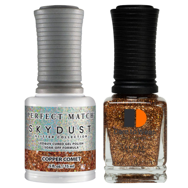 LeChat Perfect Match Nail Lacquer And Gel Polish, SKY DUST Collection, SD11, Copper Comet, 0.5oz