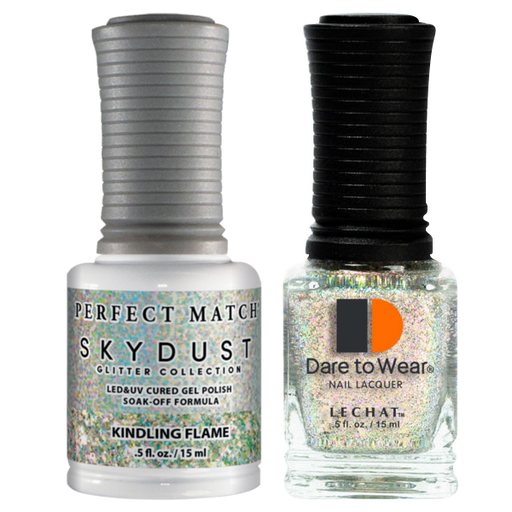 LeChat Perfect Match Nail Lacquer And Gel Polish, SKY DUST Collection, SD15, Kindling Flame, 0.5oz