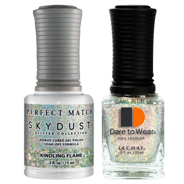 LeChat Perfect Match Nail Lacquer And Gel Polish, SKY DUST Collection, SD15, Kindling Flame, 0.5oz