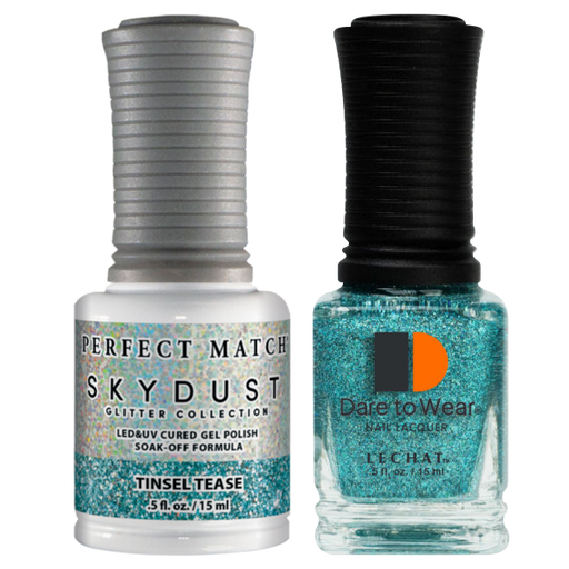 LeChat Perfect Match Nail Lacquer And Gel Polish, SKY DUST Collection, SD18, Tinsel Tease, 0.5oz