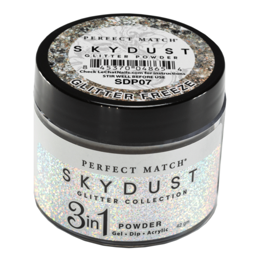 LeChat Perfect Match Dipping Powder, SKY DUST Collection, SD07, Glitter Freeze, 2oz