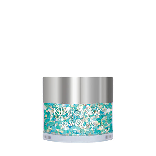 Kiara Sky Dipping Powder, Sprinkle On Glitter Collection, SP222, Jaded, 1oz OK0213VD