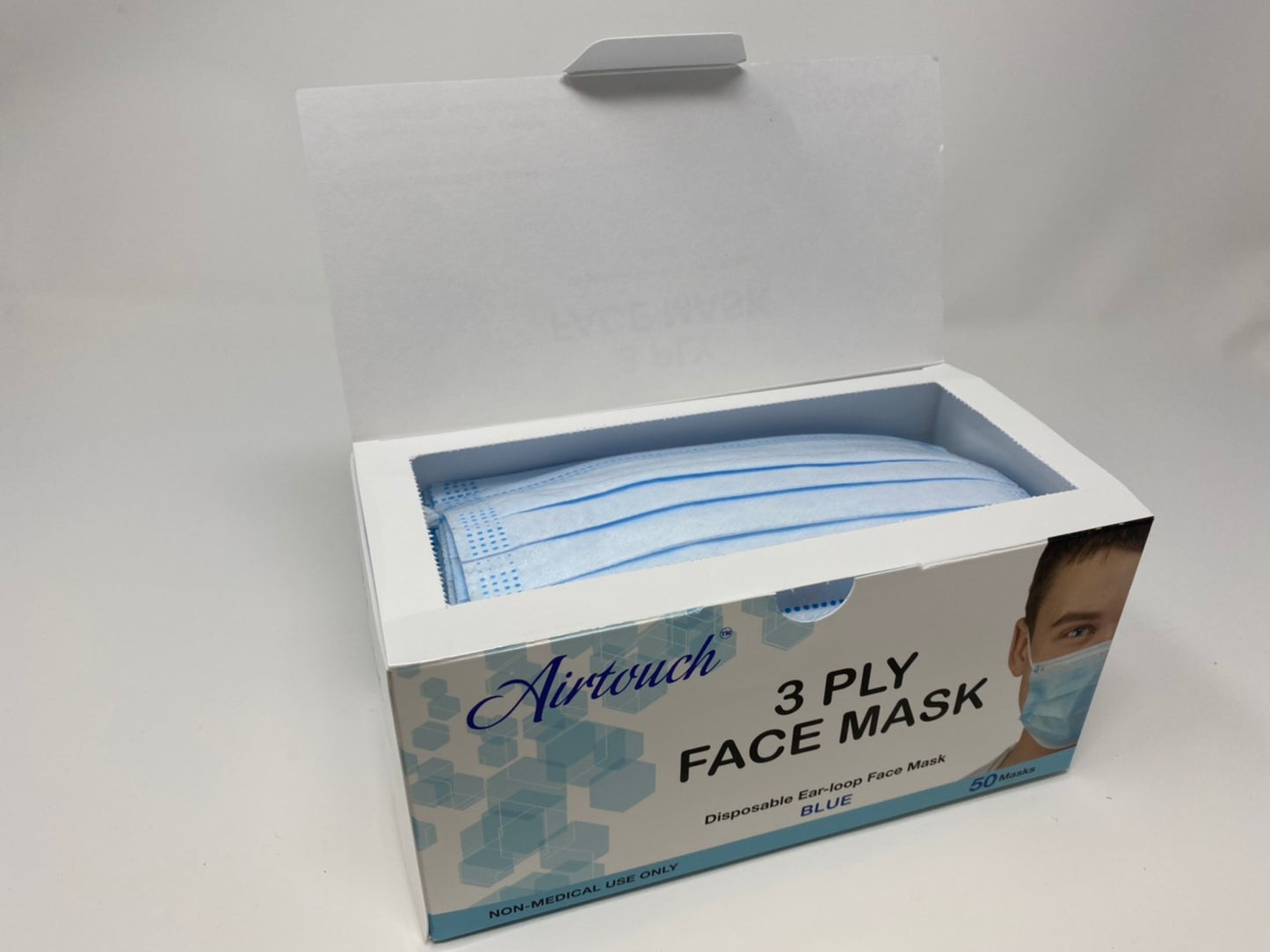 Airtouch Disposable 3 Ply Face Mask, Blue, BOX, 10198 (Packing: 50 pcs/case, 40 boxes/case)