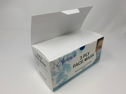 Airtouch Disposable 3 Ply Face Mask, Blue, BOX, 10198 (Packing: 50 pcs/case, 40 boxes/case)