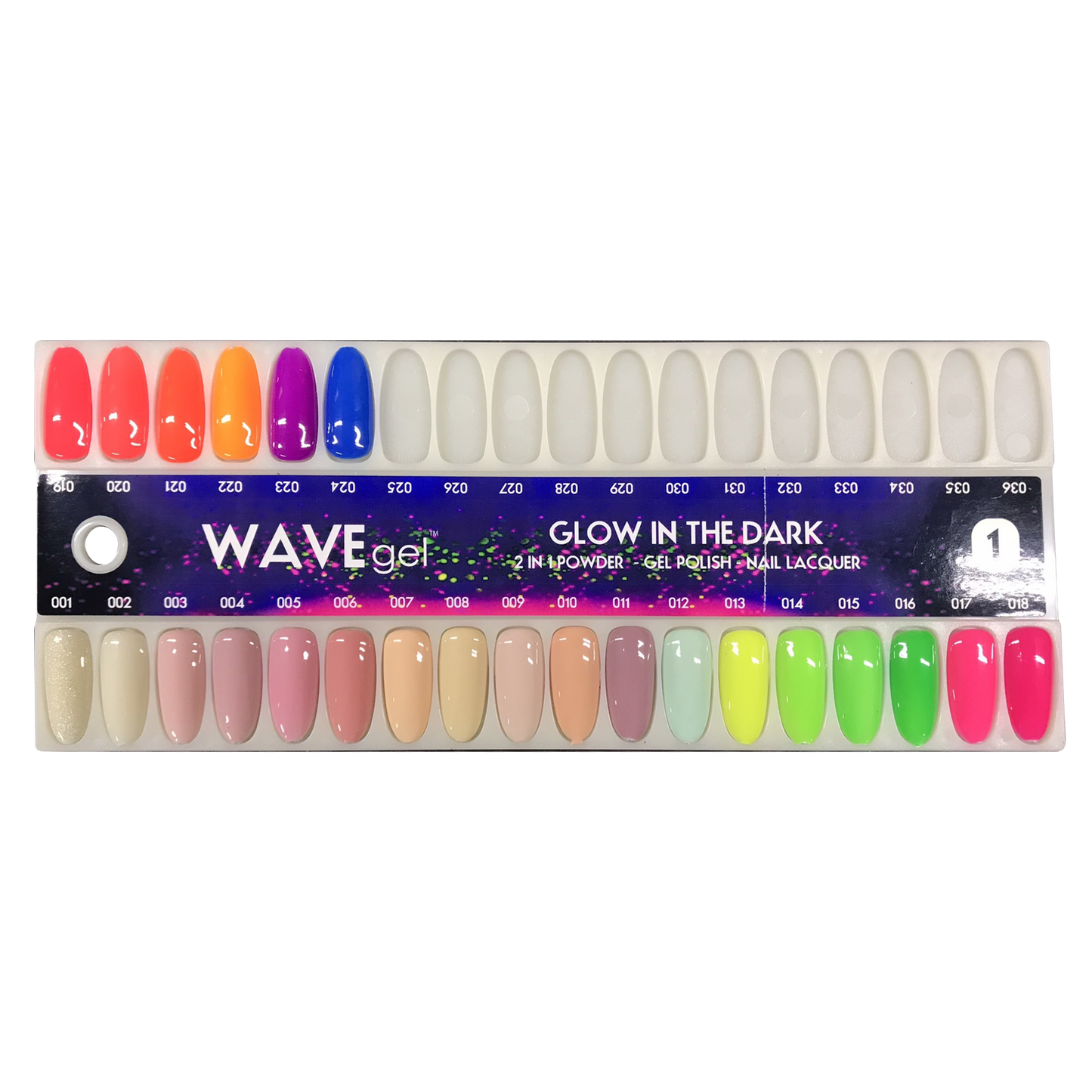 Wave Gel 4in1 Glow In The Dark, Sample Tips 24 Colors