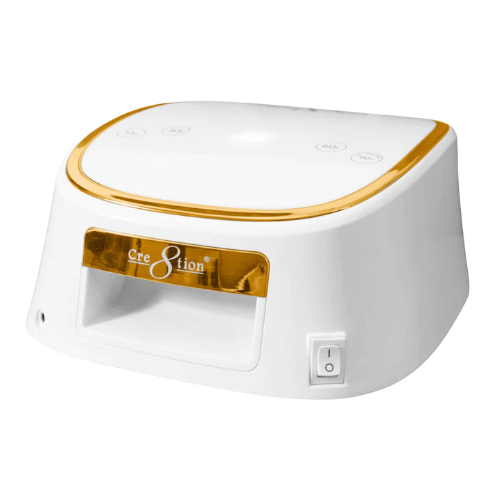Cre8tion Cordless LED Lamp - White with Gold Rim