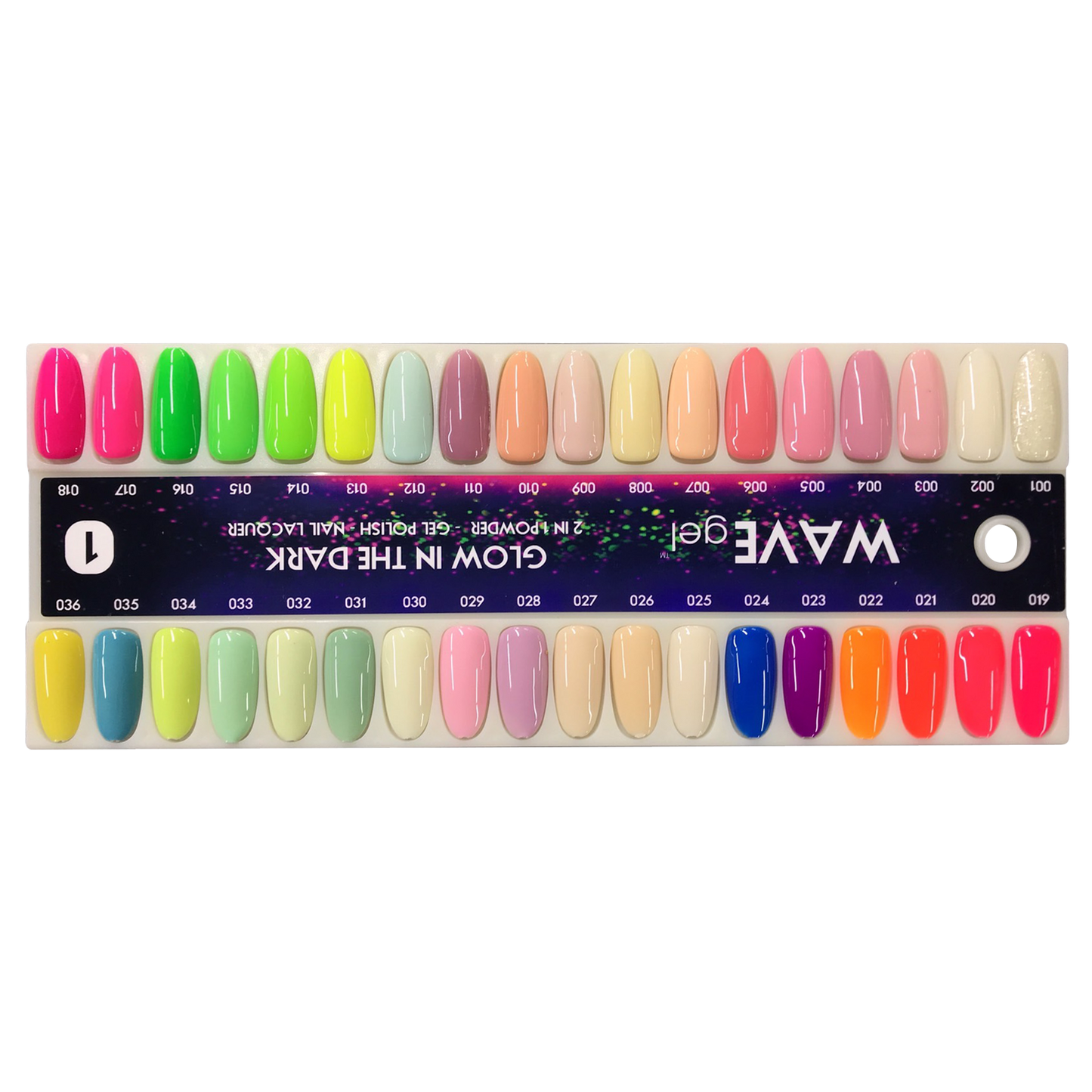 Wave Gel 4in1 Glow In The Dark, Sample Tips 36 Colors