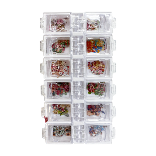 Airtouch Nail Art Paper, Christmas Collection Set #02, 12 jars/box OK1028VD