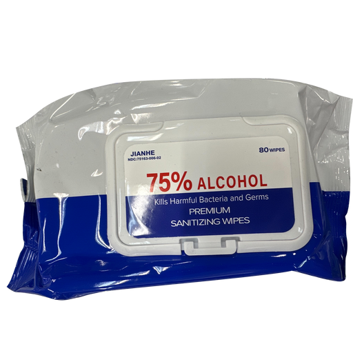 Jianhe Alcohol Wipes Hand Sanitizing, 80wipes/bag (Packing: 40 packs/case)