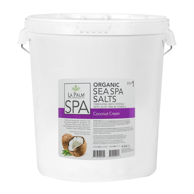 La Palm, Organic Sea Spa Salts, Coconut Cream, 5Gal KK