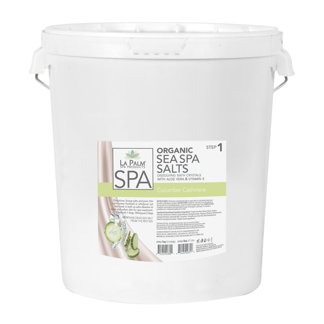 La Palm, Organic Sea Spa Salts, Cucumber Cashmere, 5Gal KK