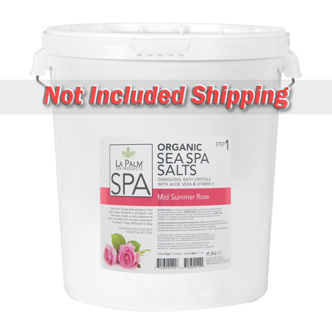 La Palm, Organic Sea Spa Salts, Mid Summer Rose, 5gal KK