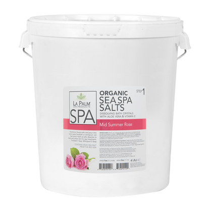 La Palm, Organic Sea Spa Salts, Mid Summer Rose, 5gal KK