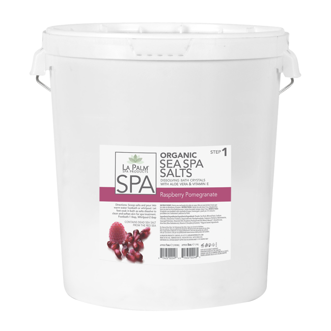La Palm, Organic Sea Spa Salts, Raspberry Pomegranate, 5Gal KK