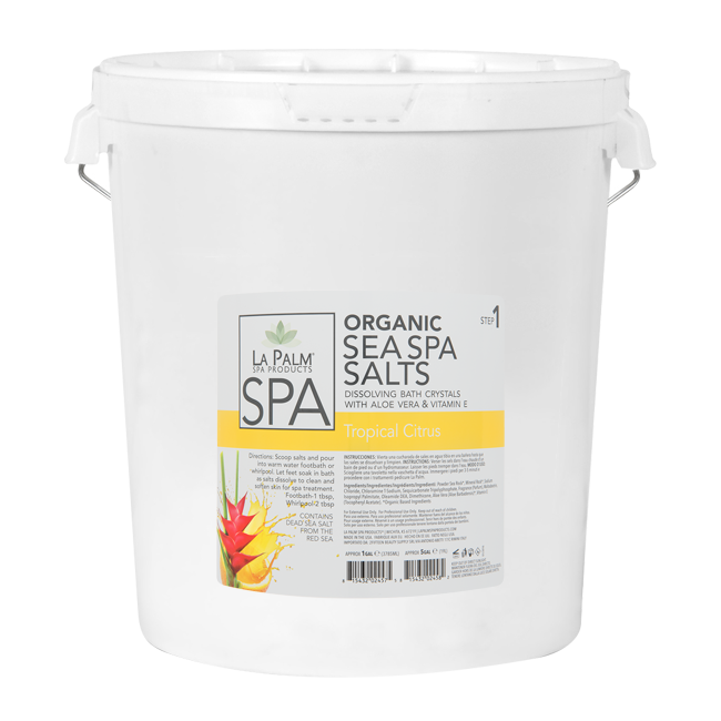 La Palm, Organic Sea Spa Salts, Tropical Citrus, 5Gal KK