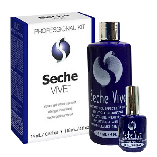 Seche Vive Professional Kit, Instant Gel Effect Top Coat, 4oz, FREE 1 Instant Gel Effect Top Coat 0.5oz (Packing: 18 sets/case) OK0911VD