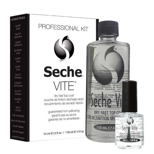 Seche Vite Professional Kit, Dry Fast Top Coat, 4oz, FREE 1 Dry Fast Top Coat 0.5oz (Packing: 18 sets/case) OK0911VD OK0911VD