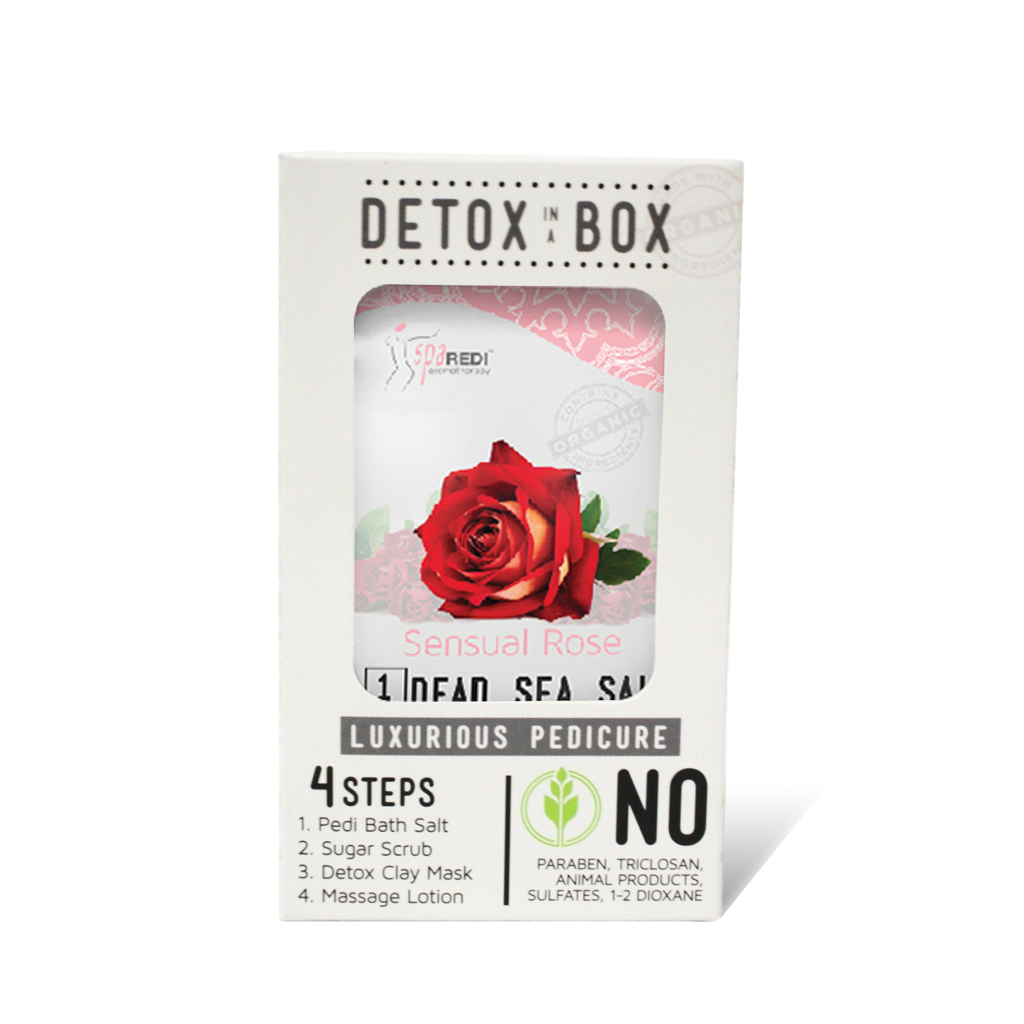 SpaRedi Detox In A Box, Pedicure 4 Steps, Roses OK0325MD