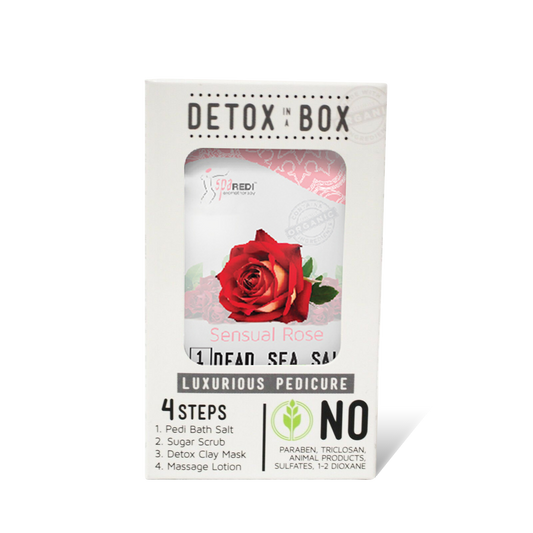 SpaRedi Detox In A Box, Pedicure 4 Steps, Roses OK0325MD