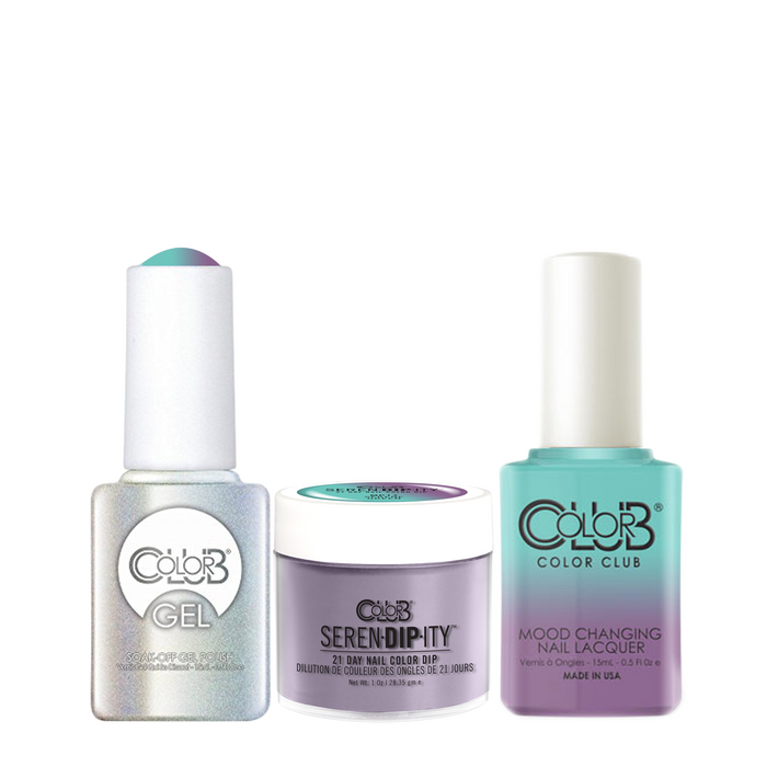 Color Club 3in1 Dipping Powder + Gel Polish + Nail Lacquer , Serendipity, Serene Green (Mood-Color Changing), 1oz, 05XDIPMP17-1 KK