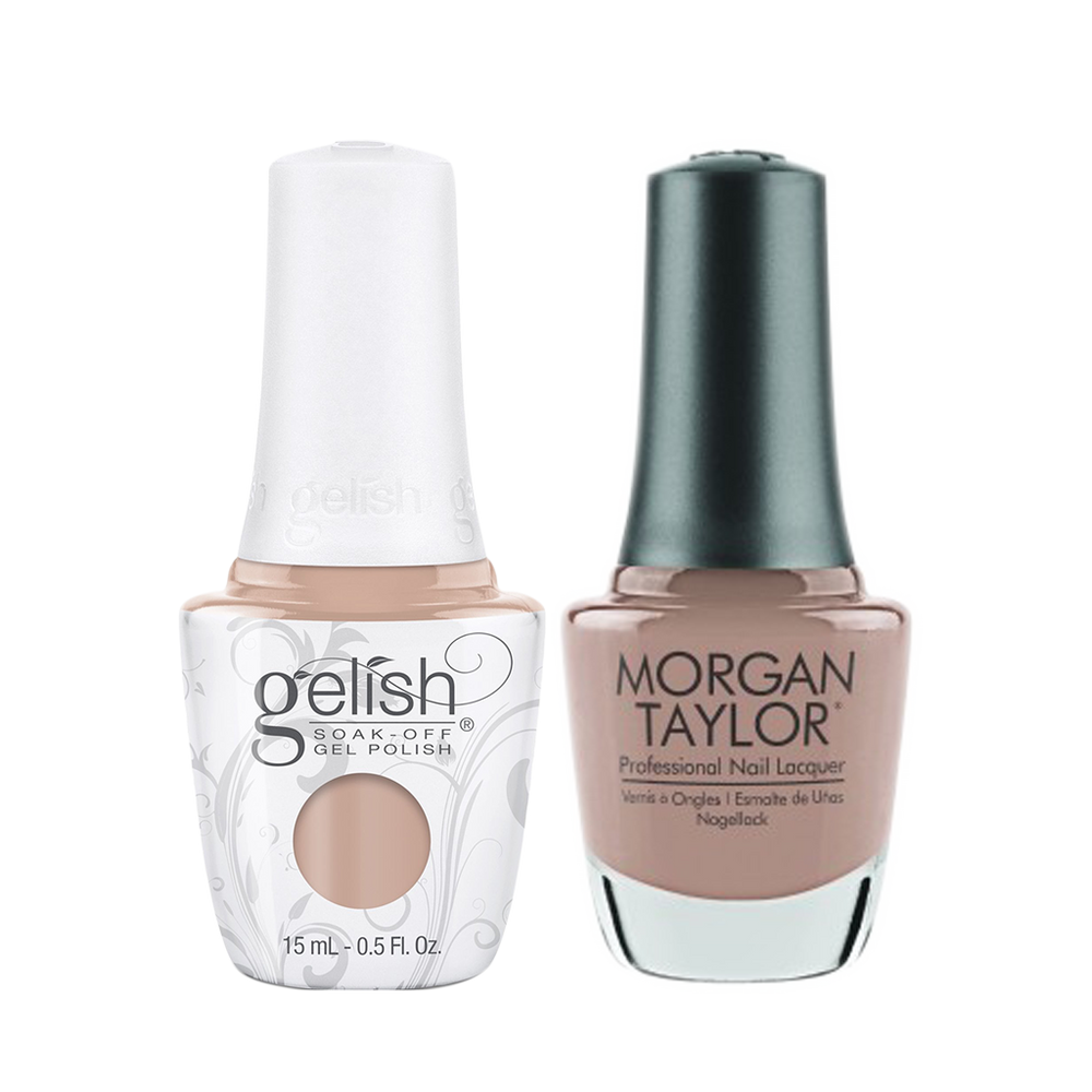 Gelish Gel Polish & Morgan Taylor Nail Lacquer, 1110337 + 3110337, Forever Fabulous Winter Collection 2018, She's A Natural, 0.5oz KK1011
