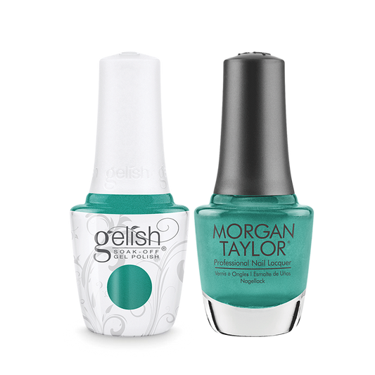 Gelish Gel Polish & Morgan Taylor Nail Lacquer, Rocketman Collection, 1410347, Sir Teal To You OK0425VD