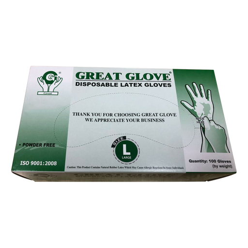 Great Glove Non-Medical Latex Gloves, Size L, 100pcs/box OK0525VD