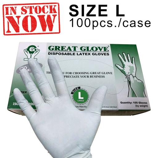 Great Glove Premium Non-Medical Latex Gloves, Size L, 100pcs/box OK0611LK