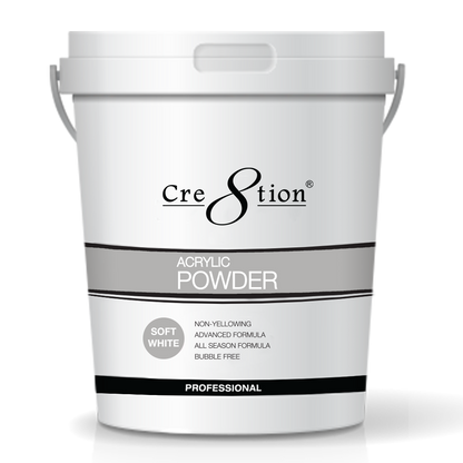 Cre8tion Acrylic Powder, Soft White, 25 lbs, 01447